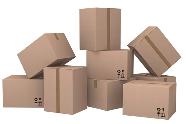 Группа картонных коробок . — стоковое фото