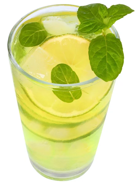 Cocktail mojito with lime top view — Stock Photo, Image