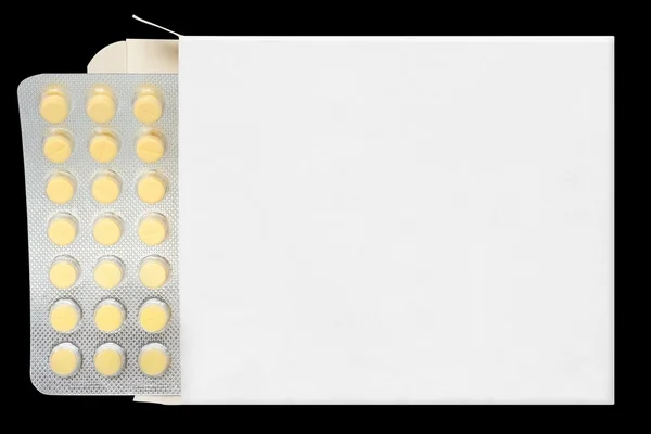 Pills blister in a box — Stok Foto