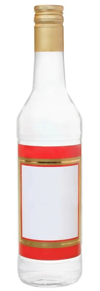 Fles Russische wodka met lege label geïsoleerd — Stockfoto