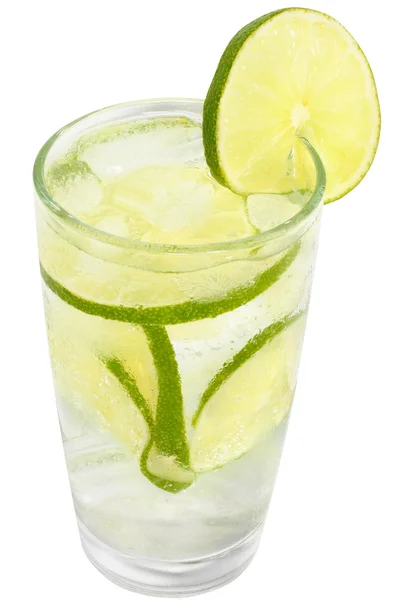 Mojito cocktail με πράσινο ασβέστη σε ποτήρι ουίσκι διαλελυμένο — Φωτογραφία Αρχείου