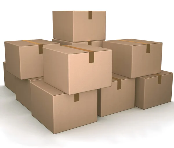 Skupina kartonových krabic. — Stock fotografie