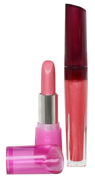 Lip gloss and lipstick — Stock Photo, Image