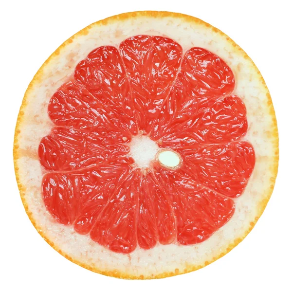 Styckat grapefrukt närbild isolerade — Stockfoto