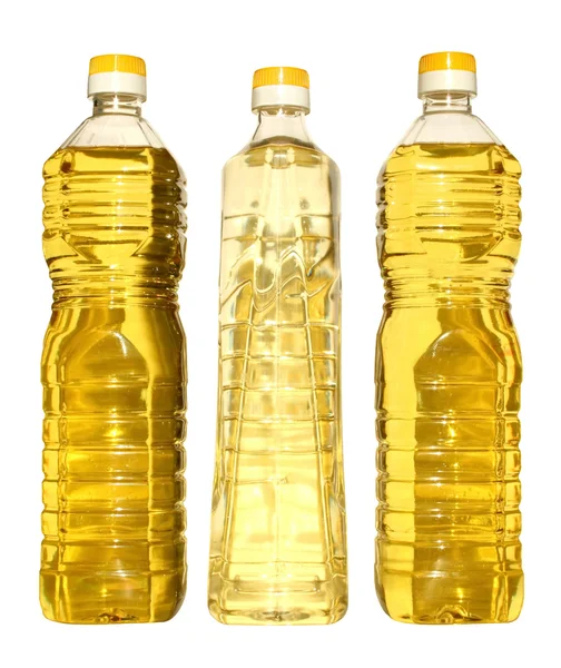 Nastavit láhev rostlinného oleje — Stock fotografie