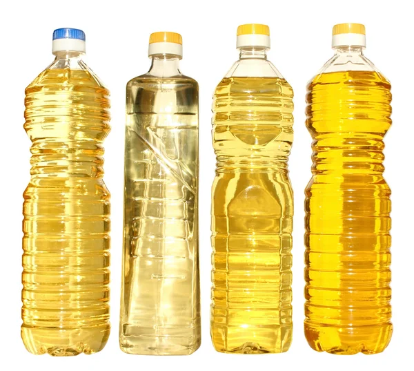 Nastavit láhev rostlinného oleje — Stock fotografie