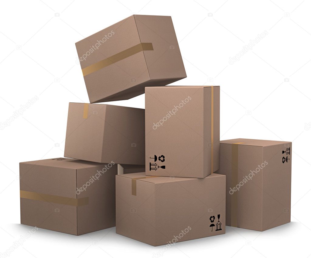 Group of cardboard boxes