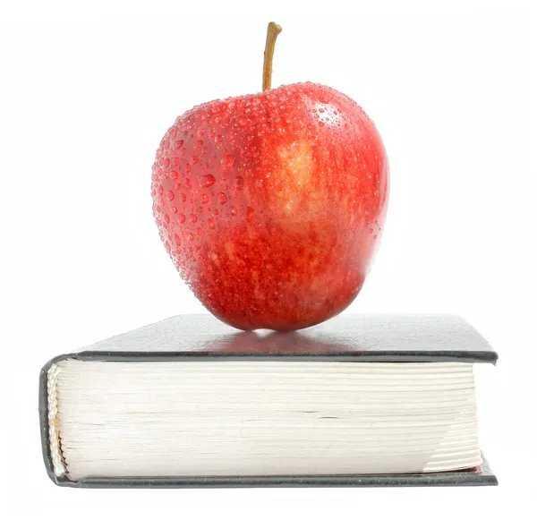 Apfel mit dem Buch — Stockfoto