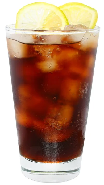Cola bea cu cuburi de gheață — Fotografie, imagine de stoc
