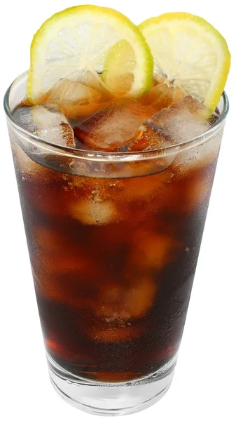 Bebida de cola com cubos de gelo — Fotografia de Stock