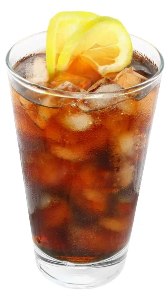 Cola mit Eiswürfeln — Stockfoto