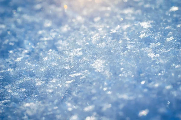 Taze Kar Tanesi Dokusunun Bulanık Bir Arkaplanı — Stok fotoğraf