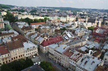 Lviv, Ukrayna katedralin Üstten Görünüm.