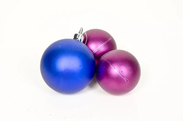Multicolor balls with bows isolated on white — Stock Photo, Image