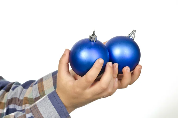 Boules multicolores avec noeuds isolés sur blanc — Photo