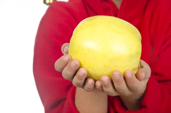 Groene appel, geïsoleerd op witte achtergrond — Stockfoto