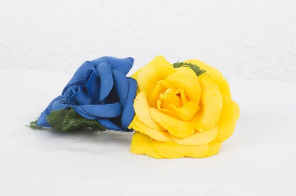 Ucrania Bandera Azul Amarillo Globos Cintas — Fotografia de Stock