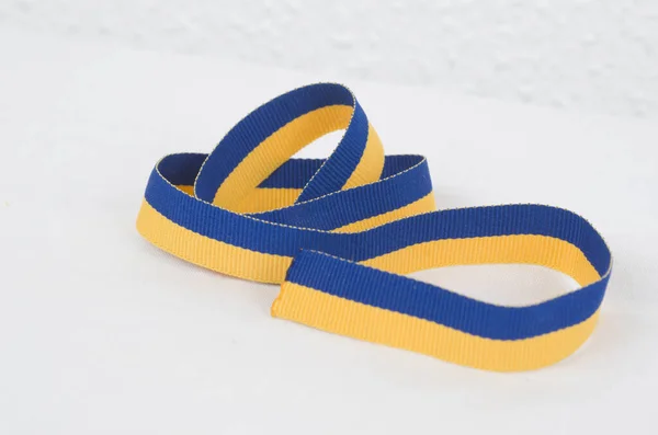 Ucrania Bandera Azul Amarillo Globos Cintas — Stock Photo, Image