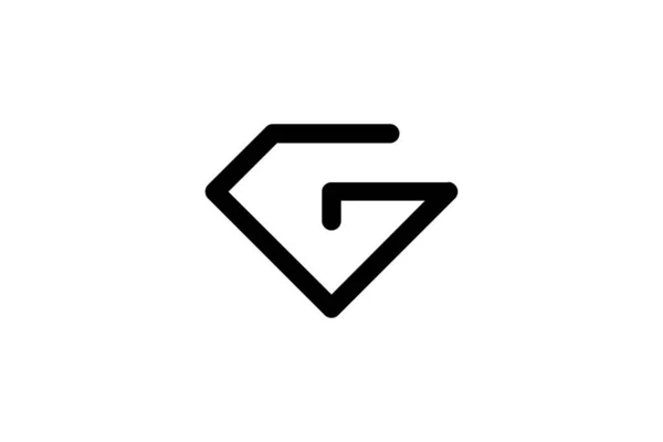 Bokstaven Logotyp Diamant Form Linje Konst Design Koncept Mall Vit — Stock vektor