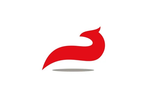 Concept Conception Logo Renard Simple Unique Avec Couleur Rouge Isolé — Image vectorielle