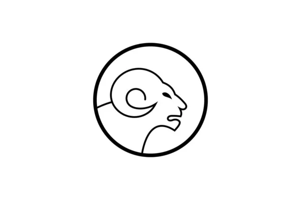 Ram Head Logo Line Art — Stockový vektor