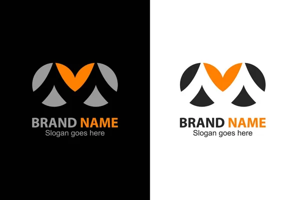 Doble Círculo Letra Logotipo Concepto Diseño Letra Logo Espacio Negativo — Vector de stock