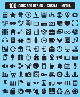 web ve tasarım öğeleri için 100 simgeleri
