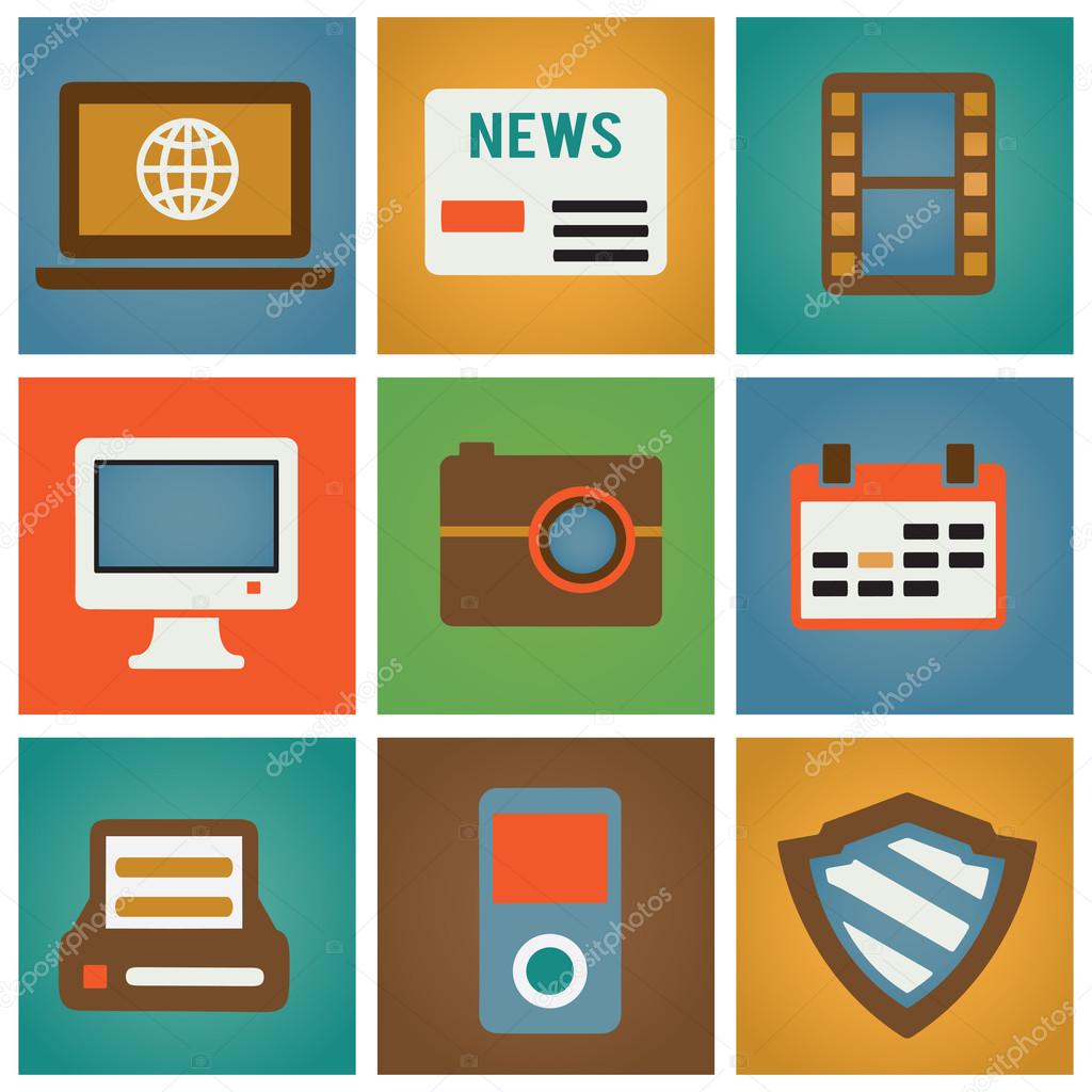 Retro social media icons for design Stock Vector Image by ??enotmaks