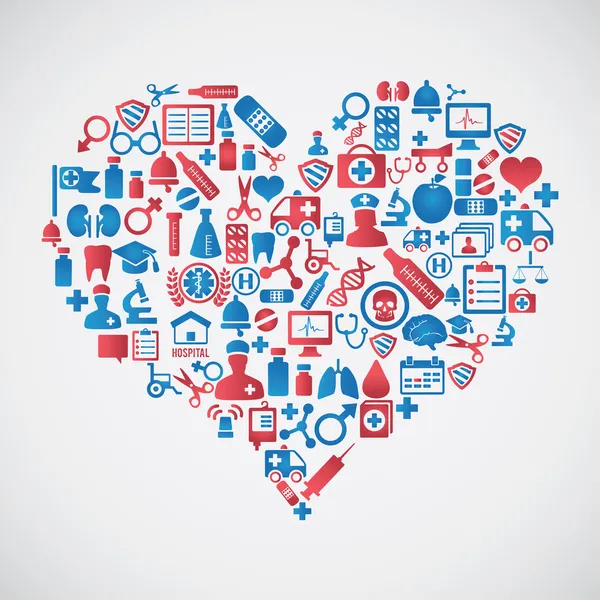 ilaç tıbbi simgeler doku içinde kalp şekli compositi soyut kavram