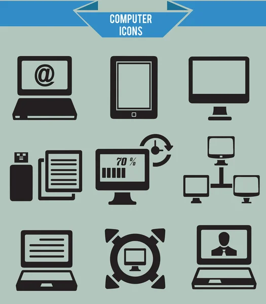 Set of computer icons — Stock Vector