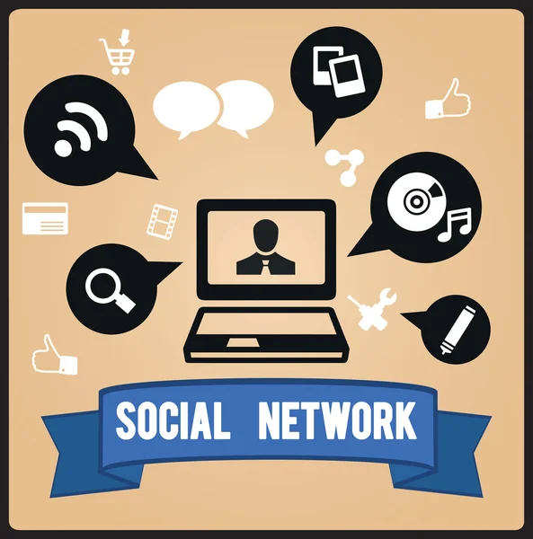 Concetto di Social Network — Vettoriale Stock