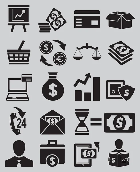 Conjunto de iconos de negocio y dinero - parte 1 — Vector de stock