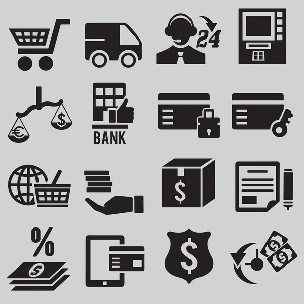 Ensemble d'icônes d'affaires et d'argent - partie 3 — Image vectorielle