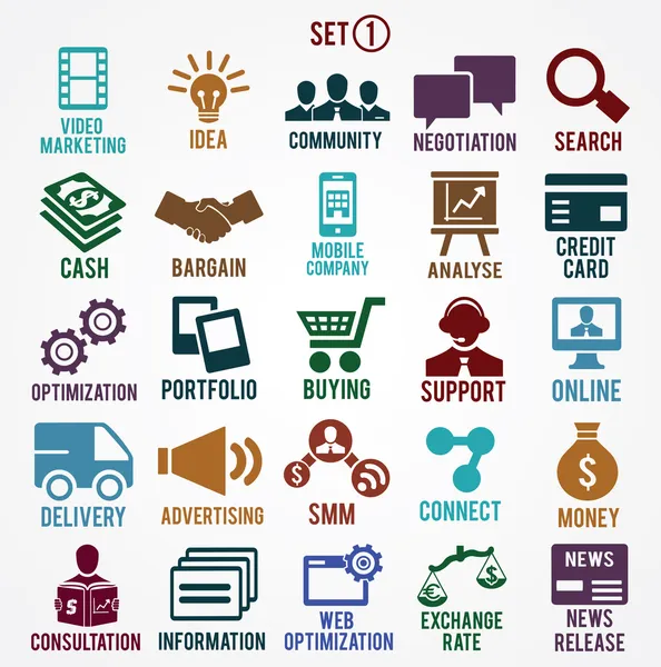 Conjunto de iconos de servicios de Internet - parte 1 — Archivo Imágenes Vectoriales