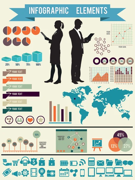 Conjunto de elementos infográficos para el diseño — Vector de stock