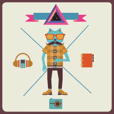 Minimalism concept of hipster clipart