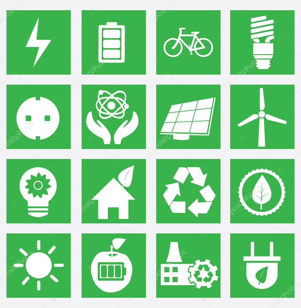 Set of energy saving icons - part 1