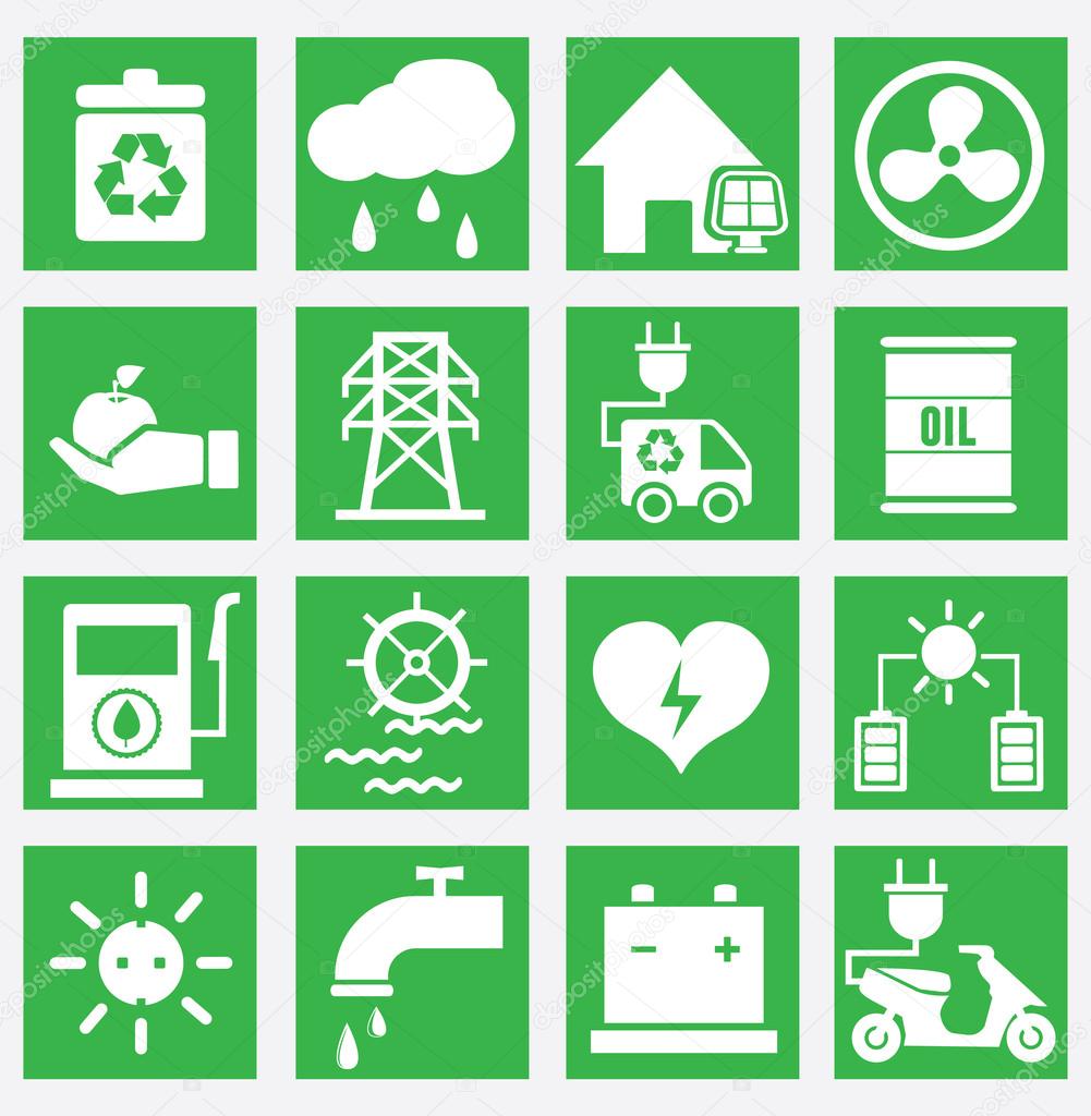 Set of energy saving icons - part 2