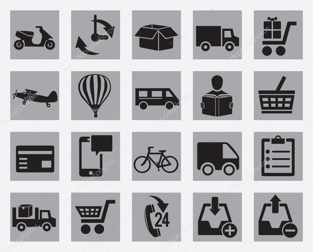 Set of different delivery icons