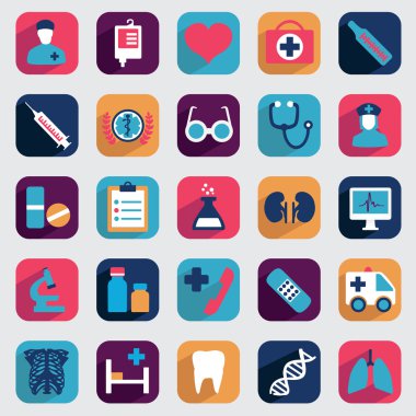 Set of flat medical icons for design clipart