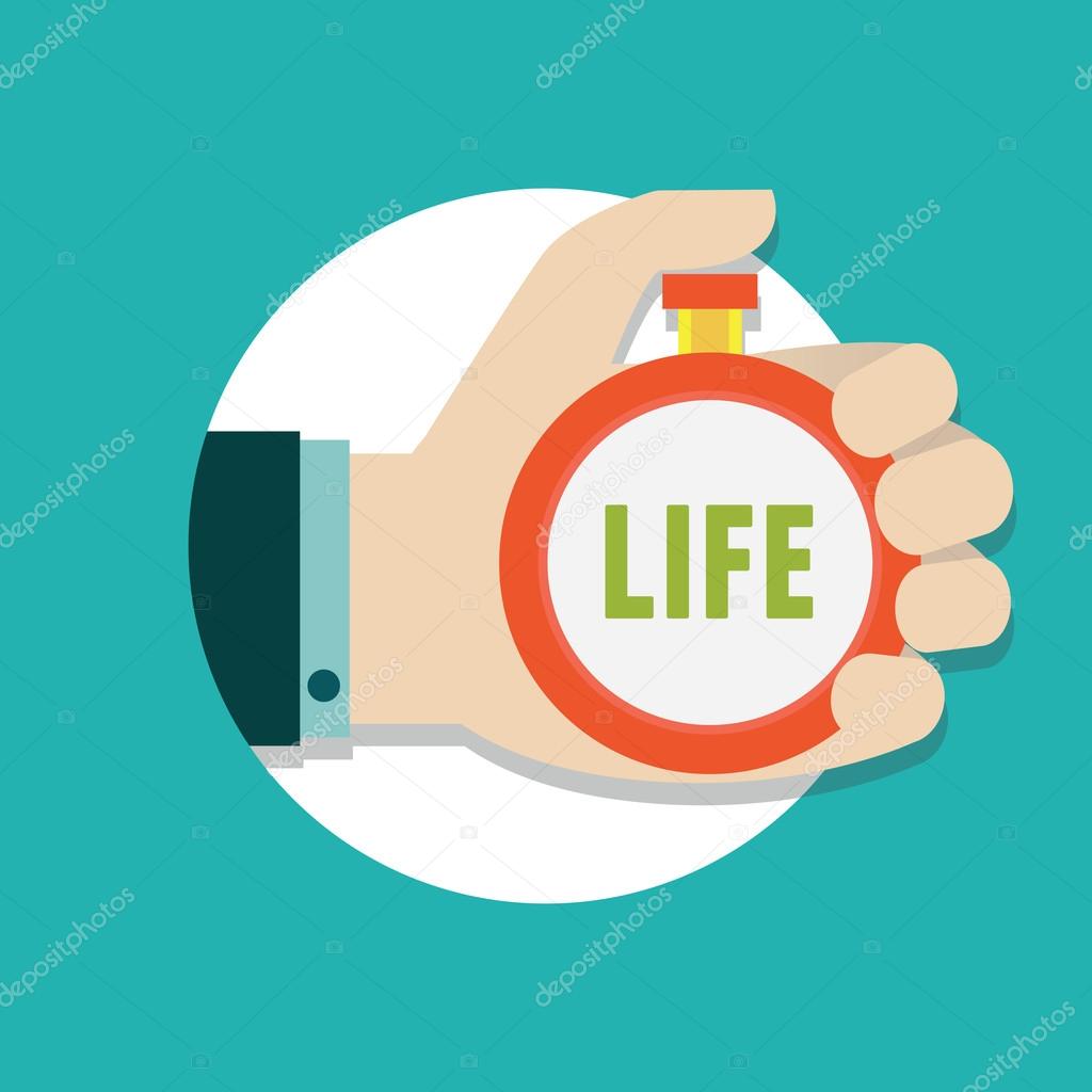 Vector flat concept of time management. Manage life
