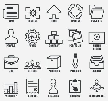 Tasarım - Bölüm 1 anahattı seo ve internet servis simge kümesi