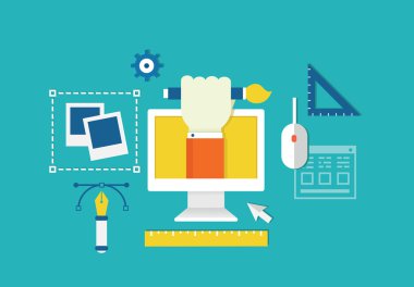 vektör web tasarım ve cihazlar için iş kavramı. oluşturma için donatım