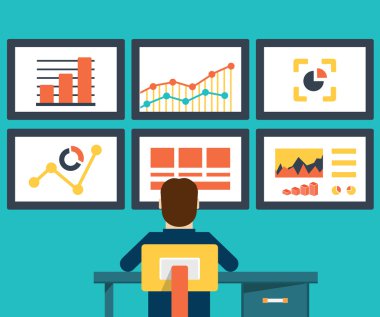 düz vektör çizim web analytics bilgiler ve geliştirme web sitesi istatistik