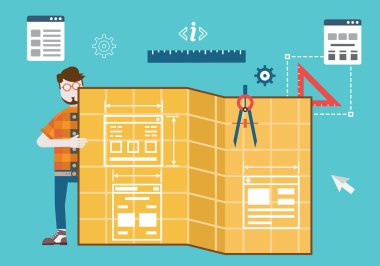 Coding and programming mobile applications for devices. Design and programming. Responsive web design and optimization - vector illustration clipart svg vector 