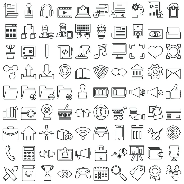 Set of vector business outline icons for design — Stock Vector