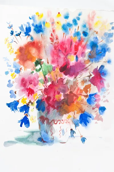 l çiçek suluboya resim.