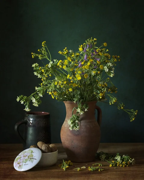 Žluté pole květiny — Stock fotografie