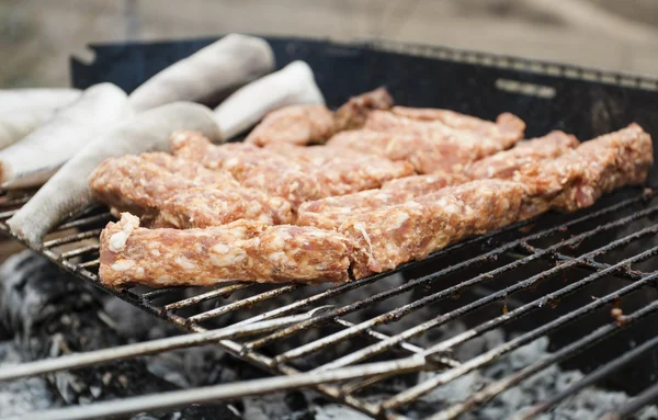 Meat on grill — Stock Photo, Image