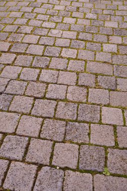 Yukarıdan eski kaldırım manzarasının soyut arkaplanı